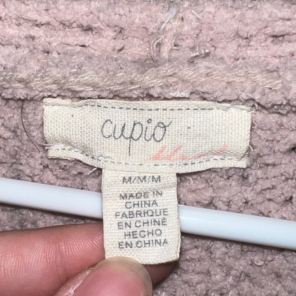 Cupio Blush Pink Open Front Chunky Knit Long Sleeve Cardigan Size M - Picture 12 of 12